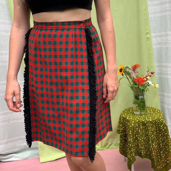 gingham skirt 80s
